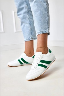 Balti Sneakers Stiliaus typu sporbačiai Su zieloną Intarpais Mydland