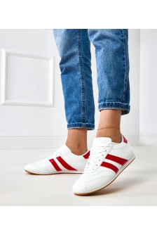 Balti Sneakers Stiliaus typu sporbačiai Su czerwoną Intarpais Mydland