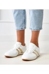 Balti Sneakers Stiliaus typu sporbačiai Su Auksinės Spalvos Intarpais Mydland