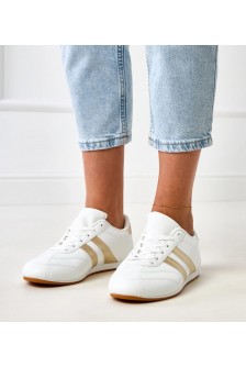 Balti Sneakers Stiliaus typu sporbačiai Su Auksinės Spalvos Intarpais Mydland