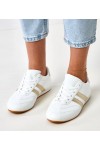 Balti Sneakers Stiliaus typu sporbačiai Su Auksinės Spalvos Intarpais Mydland