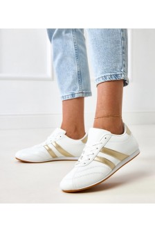 Balti Sneakers Stiliaus typu sporbačiai Su Auksinės Spalvos Intarpais Mydland