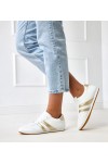 Balti Sneakers Stiliaus typu sporbačiai Su Auksinės Spalvos Intarpais Mydland