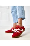 Raudoni Sneakers Stiliaus Sportinio stiliaus Moteriški Su Intarpais Malkan