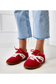 Raudoni Sneakers Stiliaus Sportinio stiliaus Moteriški Su Intarpais Malkan