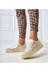Smėlio Spalvos Sneakers Stiliaus Ant Platformos Su Žaliais Motyvais Izabell