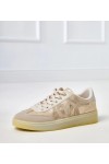 Smėlio Spalvos Sneakers Stiliaus Ant Platformos Su Žaliais Motyvais Izabell