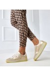 Smėlio Spalvos Sneakers Stiliaus Ant Platformos Su Žaliais Motyvais Izabell Smėlio Spalvos Sneakers Stiliaus Ant Platformos Su Žaliais Motyvais Izabell