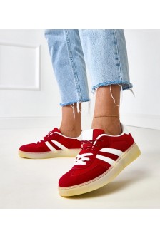 Raudoni Sneakers Stiliaus siateczkowe Su białą Intarpais Weka