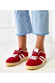 Raudoni Sneakers Stiliaus siateczkowe Su białą Intarpais Weka