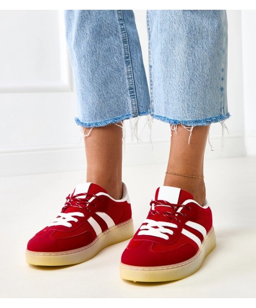 Raudoni Sneakers Stiliaus siateczkowe Su białą Intarpais Weka