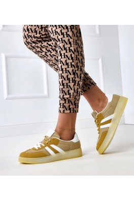 Geltonos spalvos Sneakers Stiliaus siateczkowe Su białą Intarpais Weka
