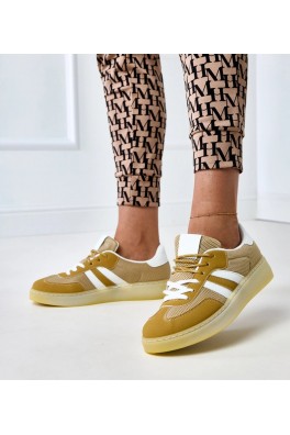 Geltonos spalvos Sneakers Stiliaus siateczkowe Su białą Intarpais Weka
