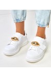 Balti Sneakers Stiliaus Su Žaliais Akcentu i Juoda Intarpais Melania Balti Sneakers Stiliaus Su Žaliais Akcentu i Juoda Intarpais Melania