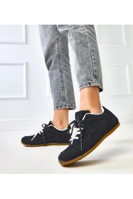 Juodi Sneakers Stiliaus Su podwójnym sznurowaniem Casey