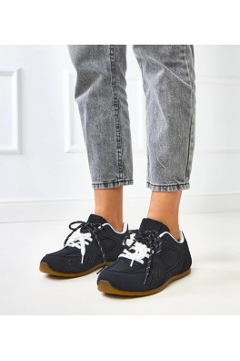 Juodi Sneakers Stiliaus Su podwójnym sznurowaniem Casey