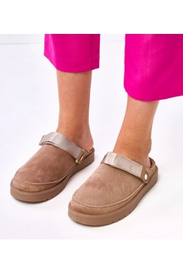 Rudos Spalvos mule Užsegami su Velcro Lipduku Miluska