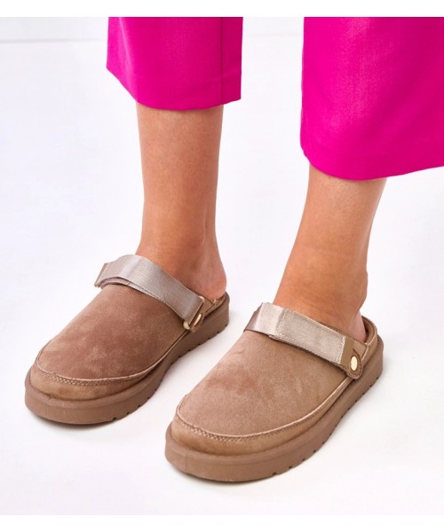 Rudos basutės, užsegamos velcro Miluska