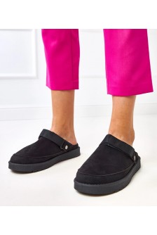 Juodos Spalvos mule Užsegami su Velcro Lipduku Miluska