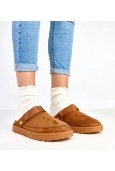 Rudos Spalvos mule Užsegami su Velcro Lipduku Miluska