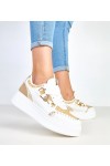 Smėlio Spalvos Sneakers Stiliaus Ant Platformos Su plecioną Intarpais Lina Smėlio Spalvos Sneakers Stiliaus Ant Platformos Su plecioną Intarpais Lina