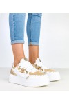 Smėlio Spalvos Sneakers Stiliaus Ant Platformos Su plecioną Intarpais Lina Smėlio Spalvos Sneakers Stiliaus Ant Platformos Su plecioną Intarpais Lina
