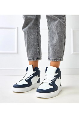 Aukštesni Sneakers Stiliaus Balti-Mėlyni Ant Platformos Olsen