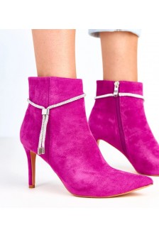 Violetiniai batai su kulnu ir dekoratyvine grandine Ivey