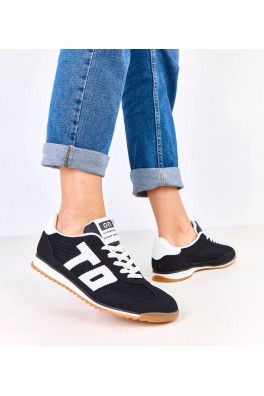 Juodi Sneakers Stiliaus Sportinio stiliaus Su białymi elementami Ainslie
