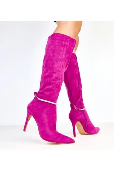 Violetiniai batai su kulnu ir dekoratyvine grandine "Skye