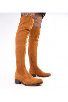 Rudos spalvos plokščiapadžiai batai virš kelių iš Heloren