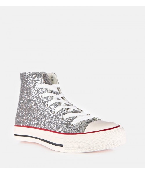 Moteriški sidabriniai blizgantys bateliai Klaudi