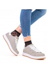 Pilkos Spalvos Sneakers Stiliaus Ant Platformos Su nitami Adelis Pilkos Spalvos Sneakers Stiliaus Ant Platformos Su nitami Adelis