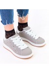 Pilkos Spalvos Sneakers Stiliaus Ant Platformos Su nitami Adelis Pilkos Spalvos Sneakers Stiliaus Ant Platformos Su nitami Adelis
