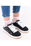 Juodi Sneakers Stiliaus Ant Platformos Su nitami Adelis Juodi Sneakers Stiliaus Ant Platformos Su nitami Adelis