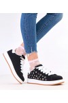 Juodi Sneakers Stiliaus Ant Platformos Su nitami Adelis Juodi Sneakers Stiliaus Ant Platformos Su nitami Adelis
