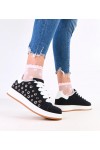 Juodi Sneakers Stiliaus Ant Platformos Su nitami Adelis Juodi Sneakers Stiliaus Ant Platformos Su nitami Adelis