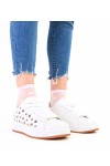Balti Sneakers Stiliaus Ant Platformos Su nitami Adelis Balti Sneakers Stiliaus Ant Platformos Su nitami Adelis