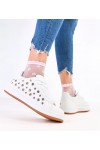 Balti Sneakers Stiliaus Ant Platformos Su nitami Adelis Balti Sneakers Stiliaus Ant Platformos Su nitami Adelis
