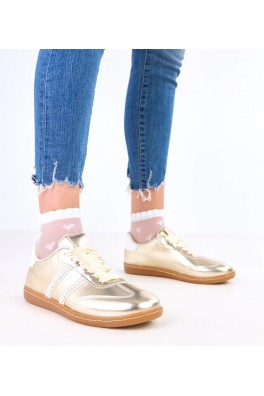 Auksinės Spalvos Sneakers Stiliaus Moteriški Su satynowymi Raišteliais Madres