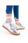 Sidabriniai Sneakers Stiliaus Moteriški Su satynowymi Raišteliais Madres