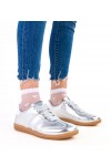Sidabriniai Sneakers Stiliaus Moteriški Su satynowymi Raišteliais Madres