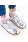 Sidabriniai Sneakers Stiliaus Moteriški Su satynowymi Raišteliais Madres