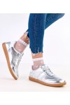Sidabriniai Sneakers Stiliaus Moteriški Su satynowymi Raišteliais Madres
