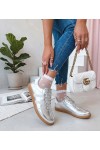 Sidabriniai Sneakers Stiliaus Moteriški Su satynowymi Raišteliais Madres