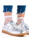Sidabriniai Sneakers Stiliaus Moteriški Su satynowymi Raišteliais Madres