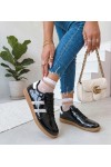 Juodi Sneakers Stiliaus Moteriški Su satynowymi Raišteliais Madres
