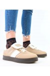 Rudos Spalvos Sneakers Stiliaus Ant Platformos Su przeszyciami Puente