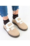 Rudos Spalvos Sneakers Stiliaus Ant Platformos Su przeszyciami Puente