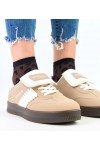 Rudos Spalvos Sneakers Stiliaus Ant Platformos Su przeszyciami Puente